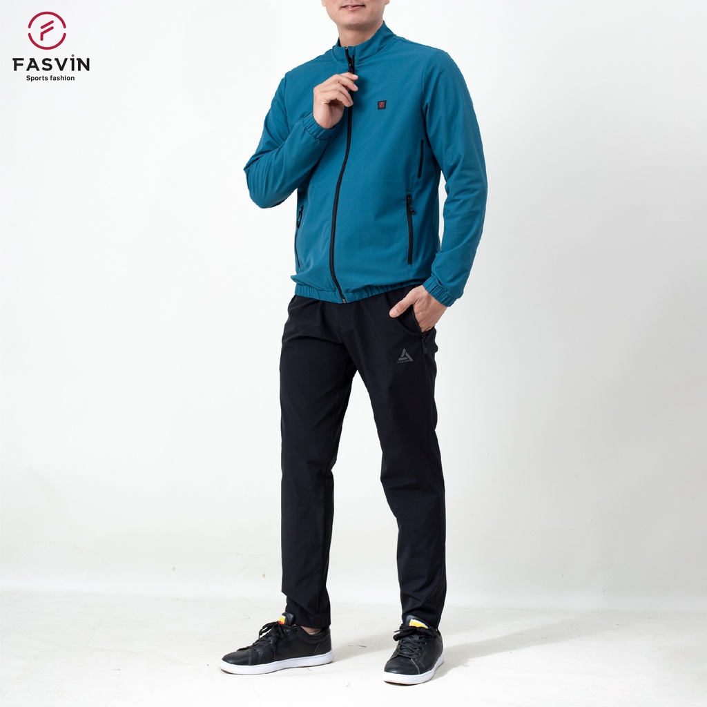 Bộ quần áo gió nam FASVIN BC22543.SG vải thể thao cao cấp 01 lớp hàng chính hãng