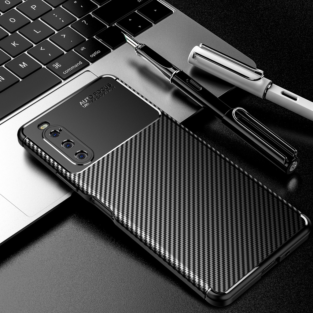 Ốp Điện Thoại Silicon TPU Mềm Kết Hợp Sợi Carbon Chống Sốc Cho SONY Xperia 1 5 10 II III IV
