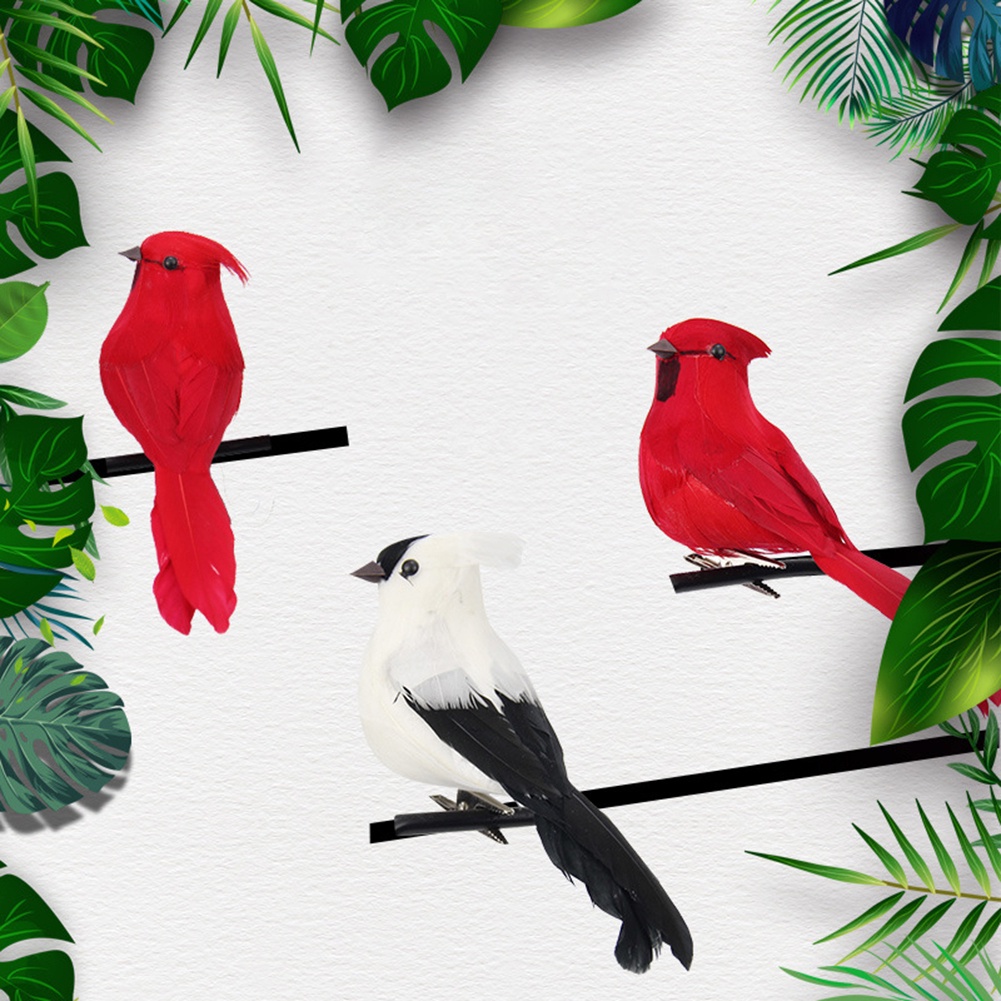 Kẹp Chim Nhân Tạo Bằng Xốp Sống Động Trang Trí Nhà Cửa Sân Vườn