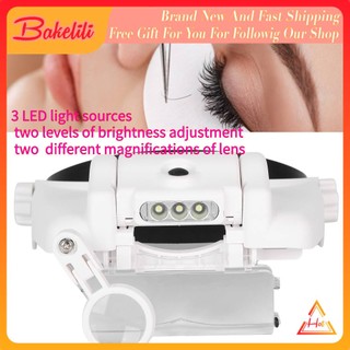 Bakelili [Hàng mới về] Kính lúp nhóm phóng to thiết kế đèn led có thể điều chỉnh tiện ích kết nối mi đinh của mình