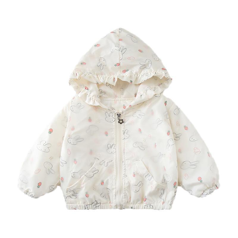 Áo Khoác Mỏng In Họa Tiết Dễ Thương Phong Cách Hàn Quốc Cho Bé Gái
