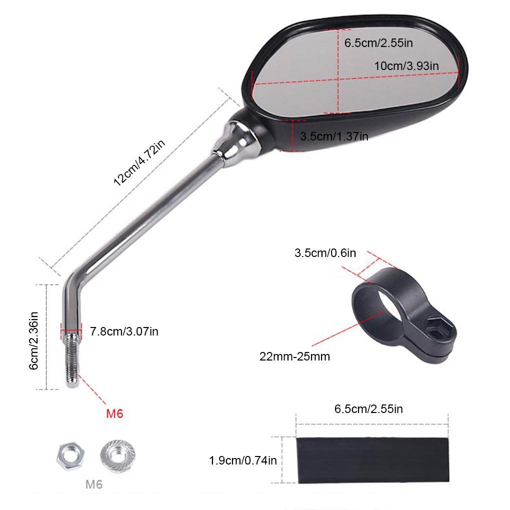 1 Cặp Gương Chiếu Hậu 22-25mm Bằng Nhựa Phản Quang Dành Cho Xe Máy