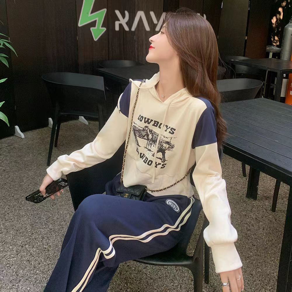 Jiashucheng Bộ Đồ Thể Thao Phong Cách Preppy Nhỏ Nhắn Phong Cách Phương Tây Cho Nữ