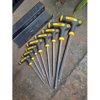 Bộ lục giác tay cầm chữ T 8 món xuất Đức,Nam châm mạnh, Tay cầm chắc chắn