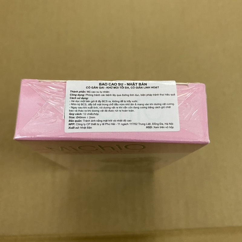 [ che tên SP ] Bao cao su nhật Michio Gân gai nhẹ siêu mỏng ôm sát - Hộp 12 cH