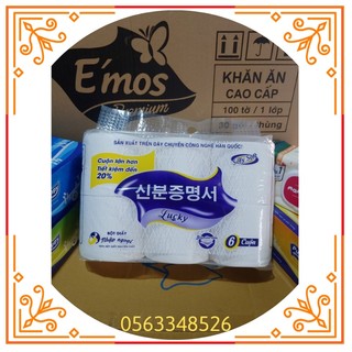 Giấy Vệ Sinh  lucky Hàn Quốc 6 cuộn không lõi