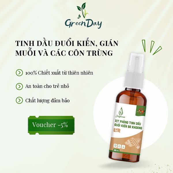 Tinh Dầu Đuổi Kiến Ba Khoang Muỗi Gián, 100% Chiết Xuất Thiên Nhiên, An Toàn Cho Bé - Chai 50ml