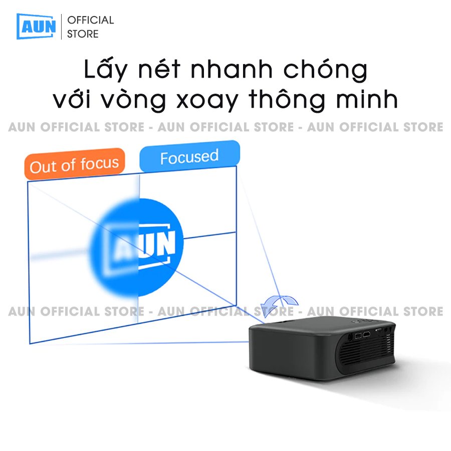 Máy chiếu mini AUN A30c Pro - Độ sáng 3.000 lumens - Tích hợp pin 5.000 mAH - Bảo hành 12 tháng
