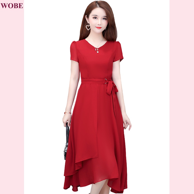 Đầm trung niên WOBE cho mẹ bigsize cao cấp dự tiệc sang trọng thiết kế dáng xoè đẹp HN13 - WB WOMAN &amp; BEAUTY