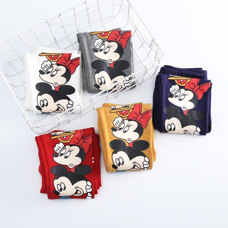 Spring and Autumn Korean style girls' cartoon printed slim fit skinny pants stretch trousers leggings