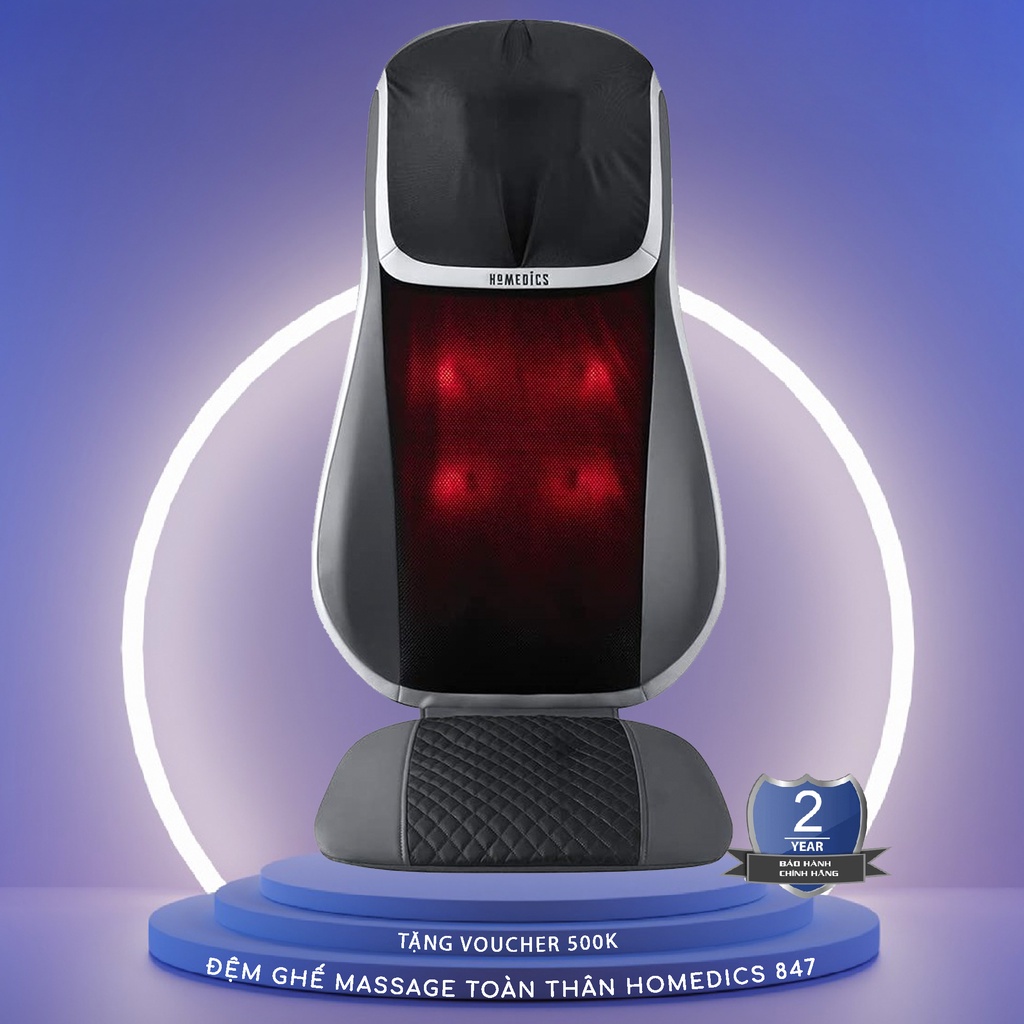 Đệm massage hồng ngoại 3D Shiatsu TruTouch HoMedics MCS-847HJ HT Beauty massage trị liệu vùng lưng vai gáy