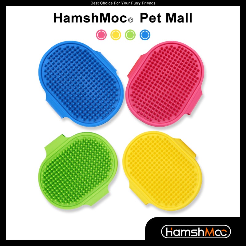 HamshMoc Lược Chải Lông Bằng Cao Su Mềm Mại Mát Xa Có Thể Điều Chỉnh Cho Thú Cưng
