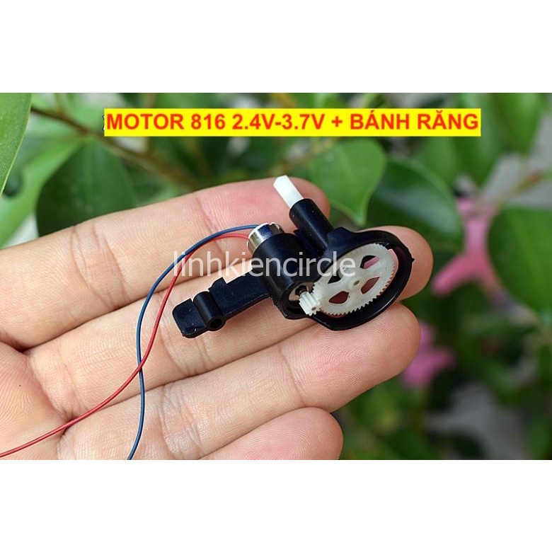 Cùm motor máy bay mini motor 816 kèm bánh răng giảm tốc 3.7V coreless - LK0457