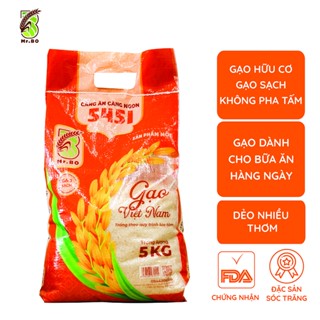 Gạo 5451 Mr. Bo túi 5kg Thơm Tự Nhiên, Dẻo, Mềm Cơm, Vị Ngọt