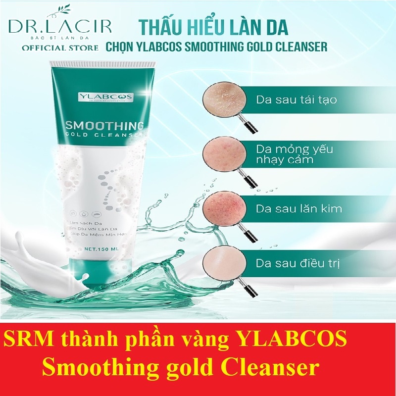 Sữa rửa mặt vàng Smoothing Gold Cleanser Dr Lacir chai 150ml