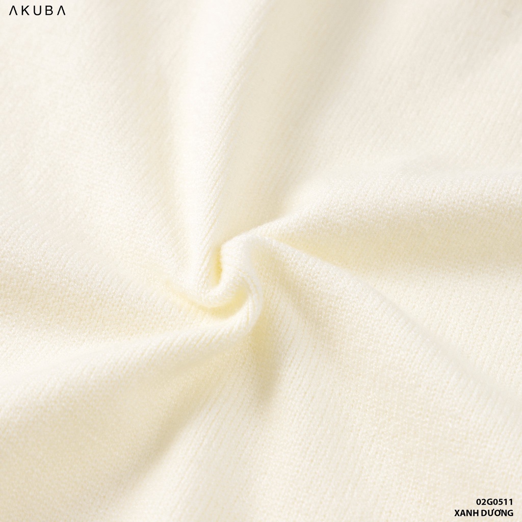 Áo len tay ngắn nam Akuba chất vải dệt kim mềm mịn, form dáng ôm Slim Fit 02G0511
