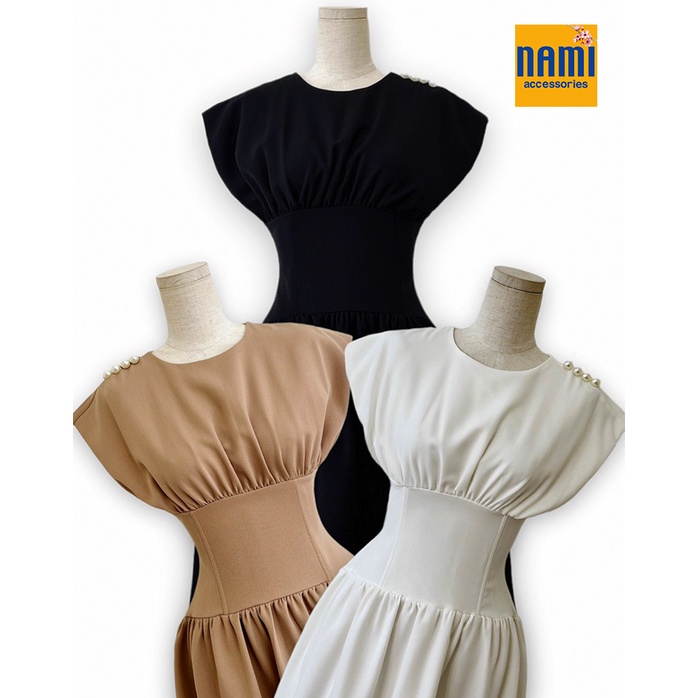 ( HÀNG CHUẨN ĐẸP ) Đầm xoè phồng dáng maxi đính chuỗi lã lướt duyên dáng Nanami - ATNU052