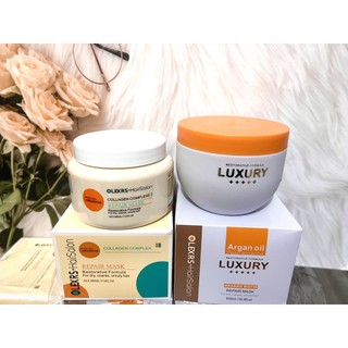 Kem ủ tóc phục hồi hư tổn OLEXRS argan oil collagen & olexrs luxury