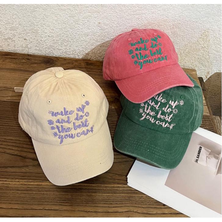 Mũ Lưỡi Trai Cotton Thêu Chữ Thời Trang Cho Nam Nữ