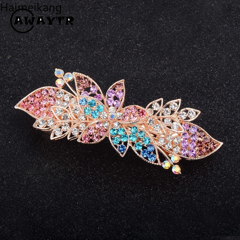 Kẹp Tóc Hình Nơ Bằng Hợp Kim Dát Kim Cương Pha Lê Phong Cách Hàn Quốc Mới Thanh Lịch Dành Cho Bạn Nữ