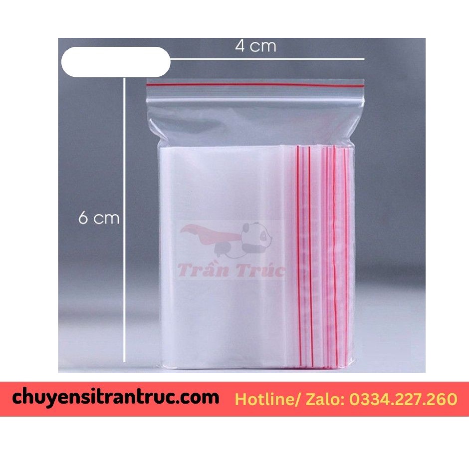[XẢ KHO] 500gram - 1kg túi zipper chỉ đỏ 4x6 dày dặn chắc chắn