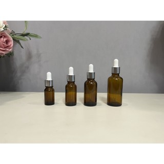 Chai thủy tinh nâu nắp bóp 10ml 20ml 30ml 50ml đựng serum, tinh dầu