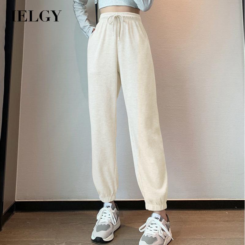 IELGY Quần Thể Thao Nữ Dáng Rộng Màu Xám