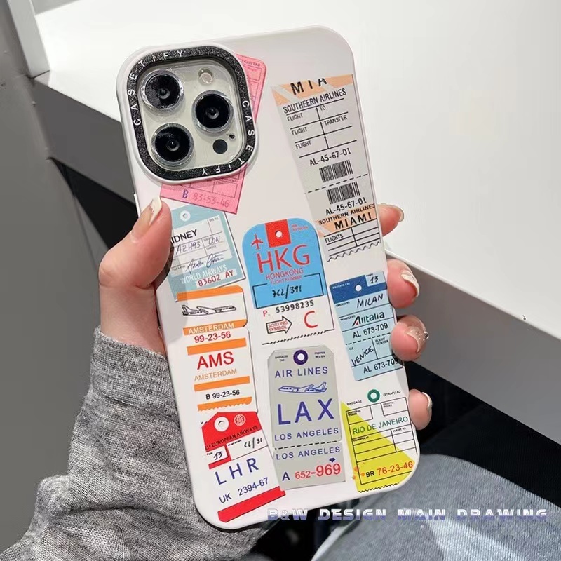 Ốp Điện Thoại Silicon Mềm Chống Sốc Họa Tiết Vé Máy Bay Cho iPhone 14 13 12 11 Pro MAX IX XS MAX XR 7 8 Plus