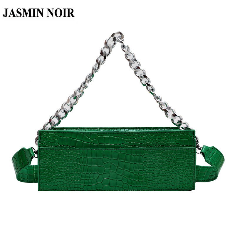 Túi hộp đeo chéo vai JASMIN NOIR họa tiết da cá sấu thời trang sành điệu cho nữ