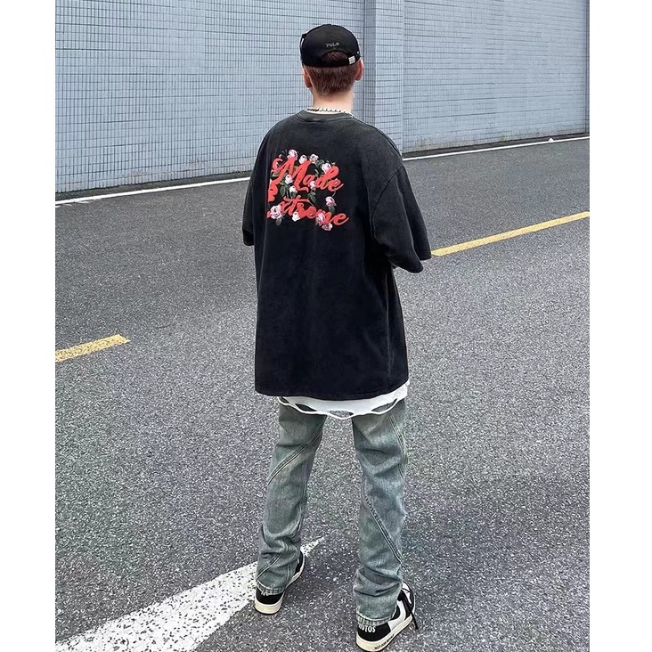 Quần jean ống loe thời trang quần hiphop oversize simple quần bò trắng unisex retro quần jean bé trai chất đũi cao cấp quần jean ôm
