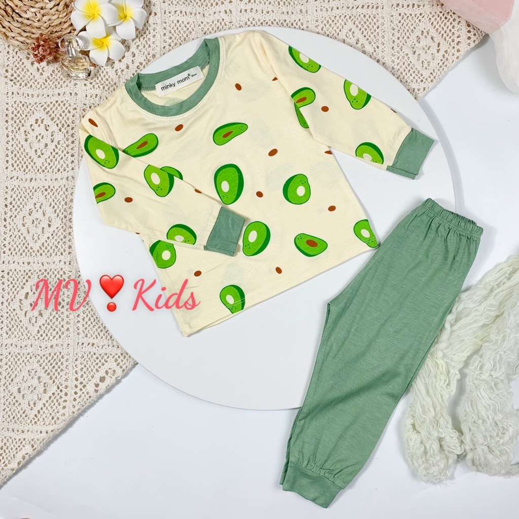 Bộ MINKY MOM Bé Trai Bé Gái 8-27kg Đồ Bộ Dài Tay Thu Đông Vải Thun Lạnh Thoáng Mát Hình Động Vật Cho Bé 0-5 Tuổi MÃ 8