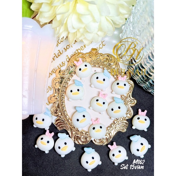 CHARM HÌNH VỊT TRÒN XINH M162 SET 10 VIÊN