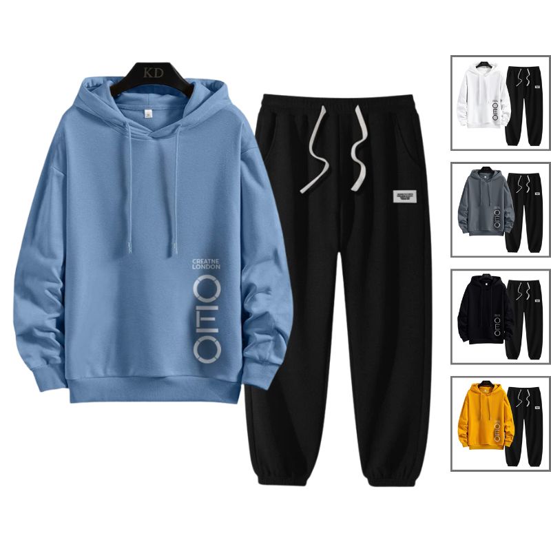 Set Đồ Nam Áo Hoodie In Chữ Phối Quần Jogger Cạp Chun Dây Rút Phong Cách Thể Thao Thời Trang Zenkonu T250 + QUAN NAM 135