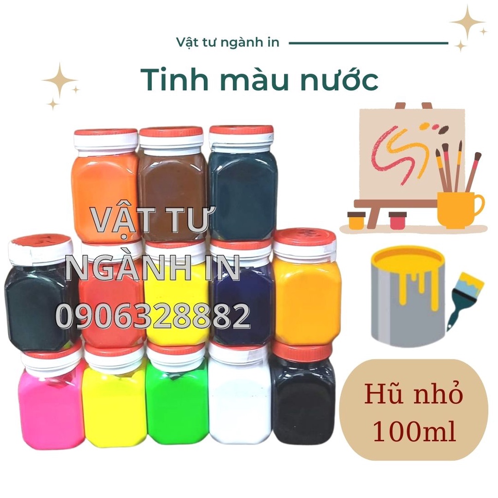 Màu nước để tô tượng, pha sơn nước, vẽ tranh, vẽ màu, hội họa, in lụa trên vải, màu nguyên chất đậm đặc, không pha nước