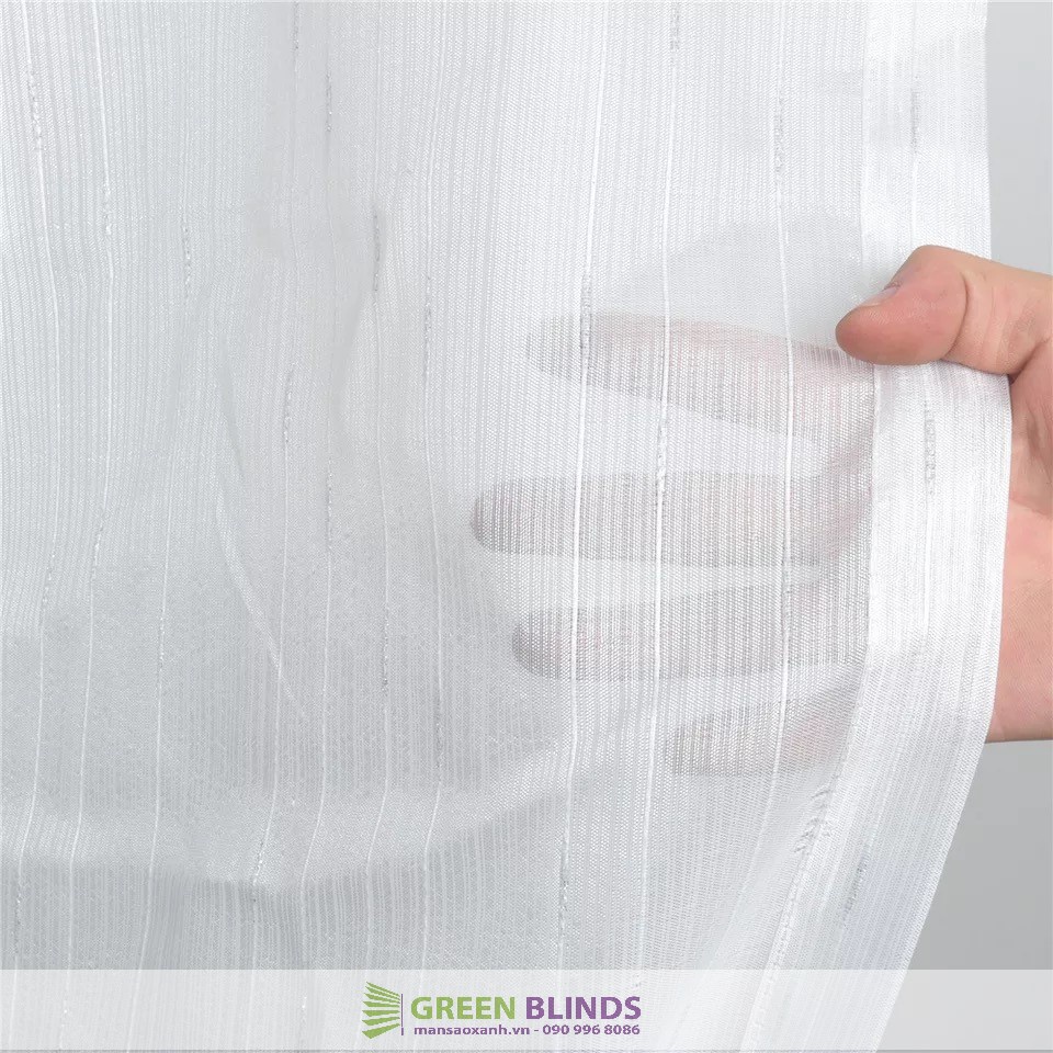 Rèm cửa sổ rèm vải VOAN KIM TUYẾN BẠC- rèm lót trang trí spa cắt chiều cao miễn phí