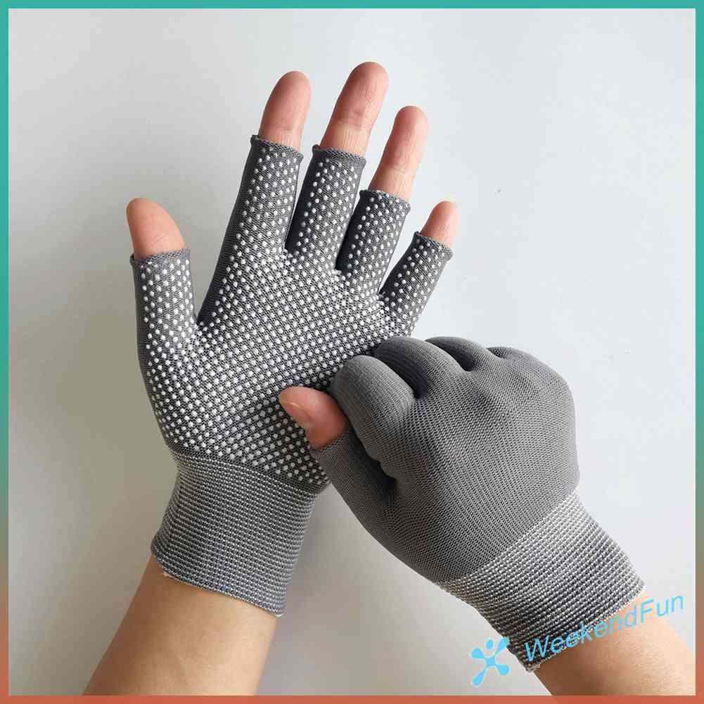Chúng ta★Găng Tay Nửa Ngón Chống Trượt Khi Đi Xe Đạp, Câu Cá