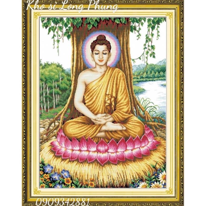 Tranh thêu Phật Thích Ca Ngồi Gốc Cây Bồ Đề R262 (85*111cm) chưa thêu