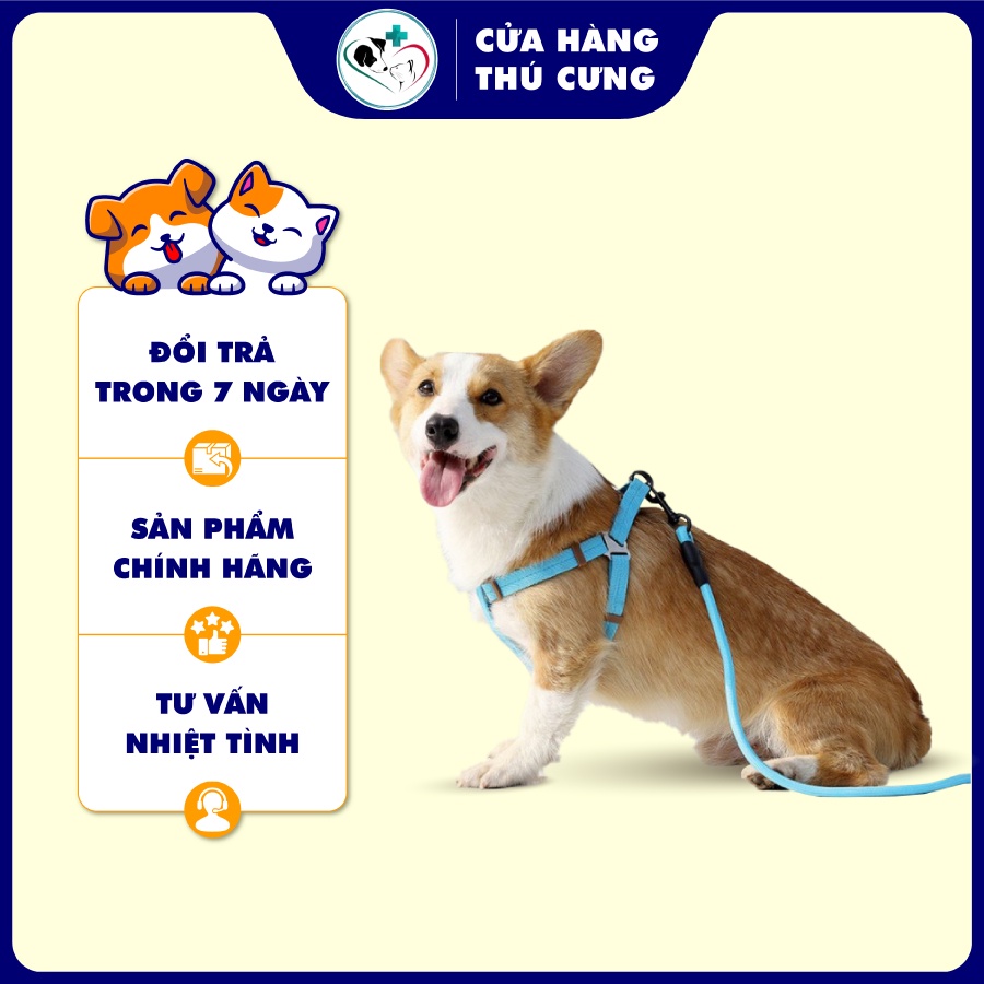 Dây Dắt Chó Mèo ORI PETS Kèm Yếm Thiết Kế 2 Lớp Nhiều Màu Size 1cm Và 1.5cm