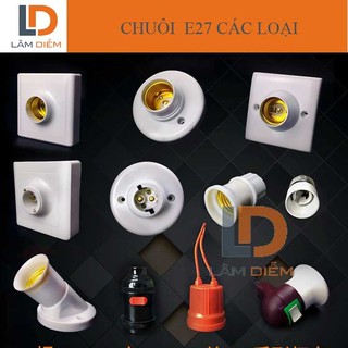 BỘ 2 CHUÔI ĐÈN ĐUÔI ĐÈN E27 CHUÔI GẮN TƯỜNG XOAY CHUÔI KÍN NƯỚC