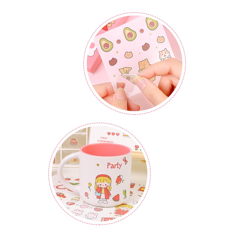 [Hàng mới về] Set Hộp Sticker 100 Tấm,hơn 1000 hình dán chống nước họa tiết hoạt hình dễ thương dùng trang trí DIY Cute.