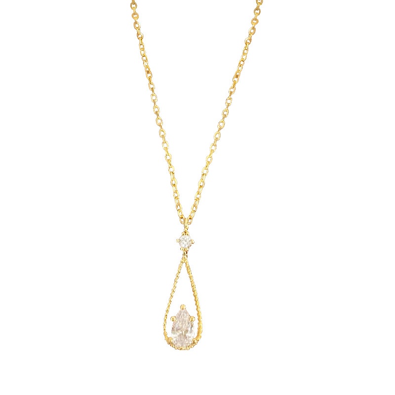Vòng cổ Đính Đá Zircon Hình Giọt Nước Có Thể Điều Chỉnh Kích Cỡ
