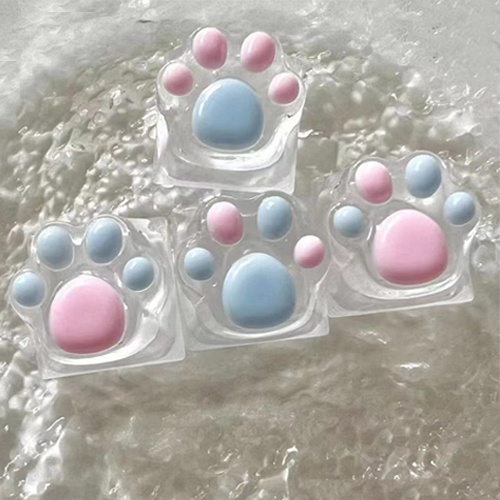 Bàn Phím Cơ 2023 Bằng Nhựa resin Trong Suốt Hình Chân Mèo Nhiều Màu Dễ Thương