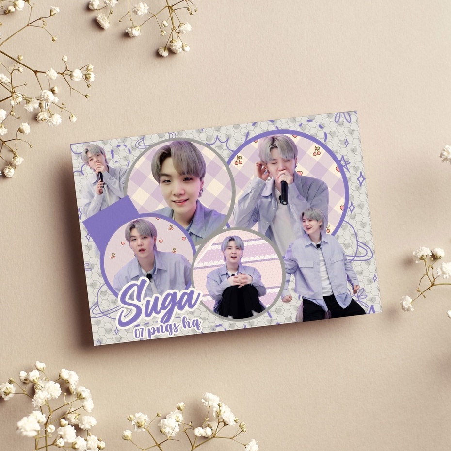 Hình dán idol Suga BTS trang trí sổ bullet, dán tường