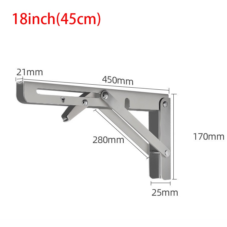 Bản lề gập thông minh 𝐈𝐍𝐎𝐗, Giá Ke đỡ bàn gấp gọn treo tường, Pát ke chữ  chịu lực 80kg