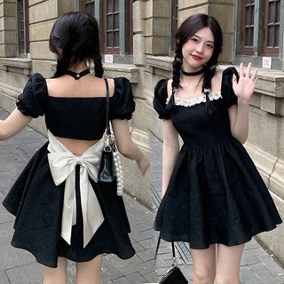Bigsize Đầm nơ lưng xốp hoa 55-95kg