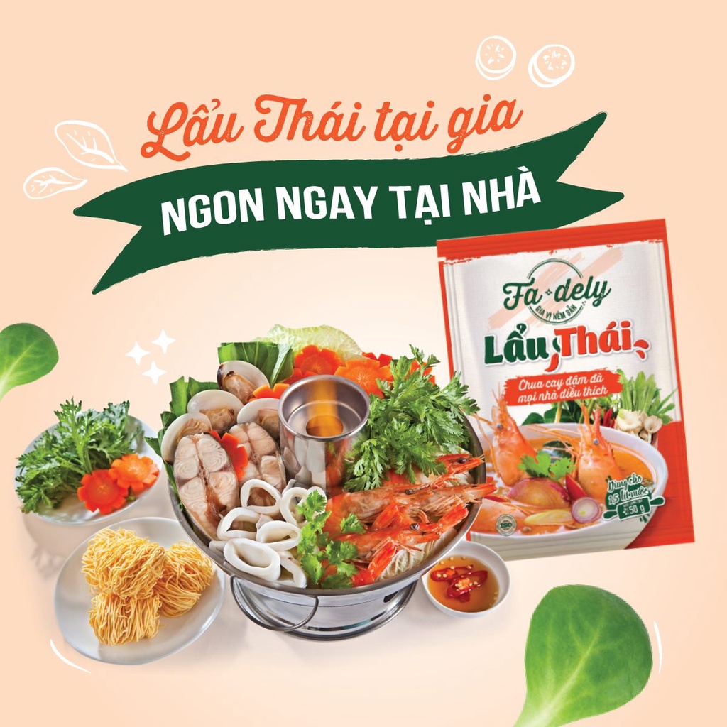 Combo 2 gói Gia Vị Nêm Sẵn Lẩu Thái Fadely (50gx2gói)