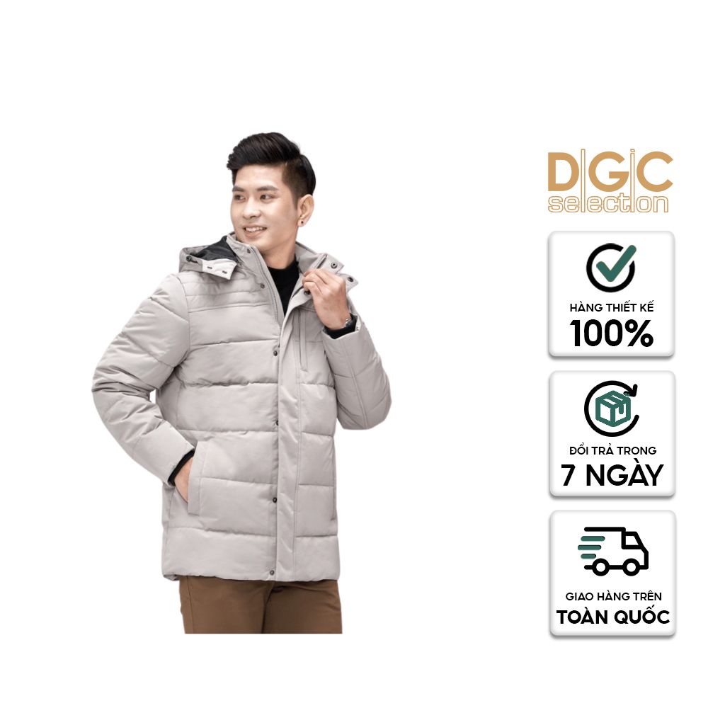 Áo khoác phao nam chống thấm nước DGCs 3 lớp thiết kế chần ngang vải Polyester WAJK2010M