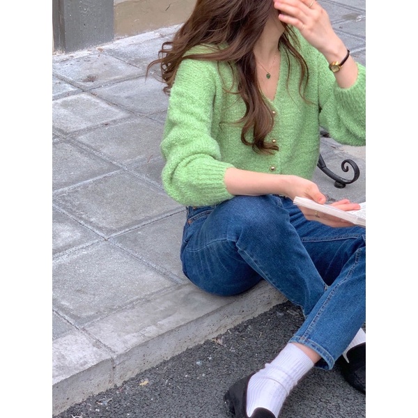 Áo cardigan len xù