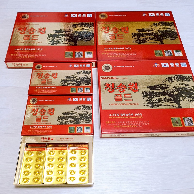 Tinh Dầu Thông Đỏ Cheong Song Won Gold Hàn Quốc, Hộp 180 Viên, Giúp Sạch Mỡ Máu, Ngừa Ung Thư
