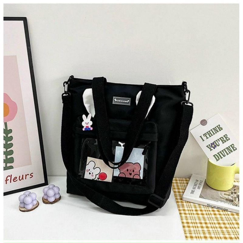 Túi tote vải bố - túi đeo chéo, đeo vai phong cách Hàn Quốc